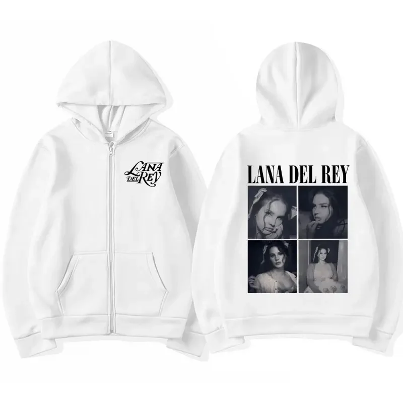 Retro Lana Del Rey Zip Up Hoodie Ultraviolence New Music Album Sweatshirt Men Women Hip Hop Style Oversized Zipper Jacket Hooded