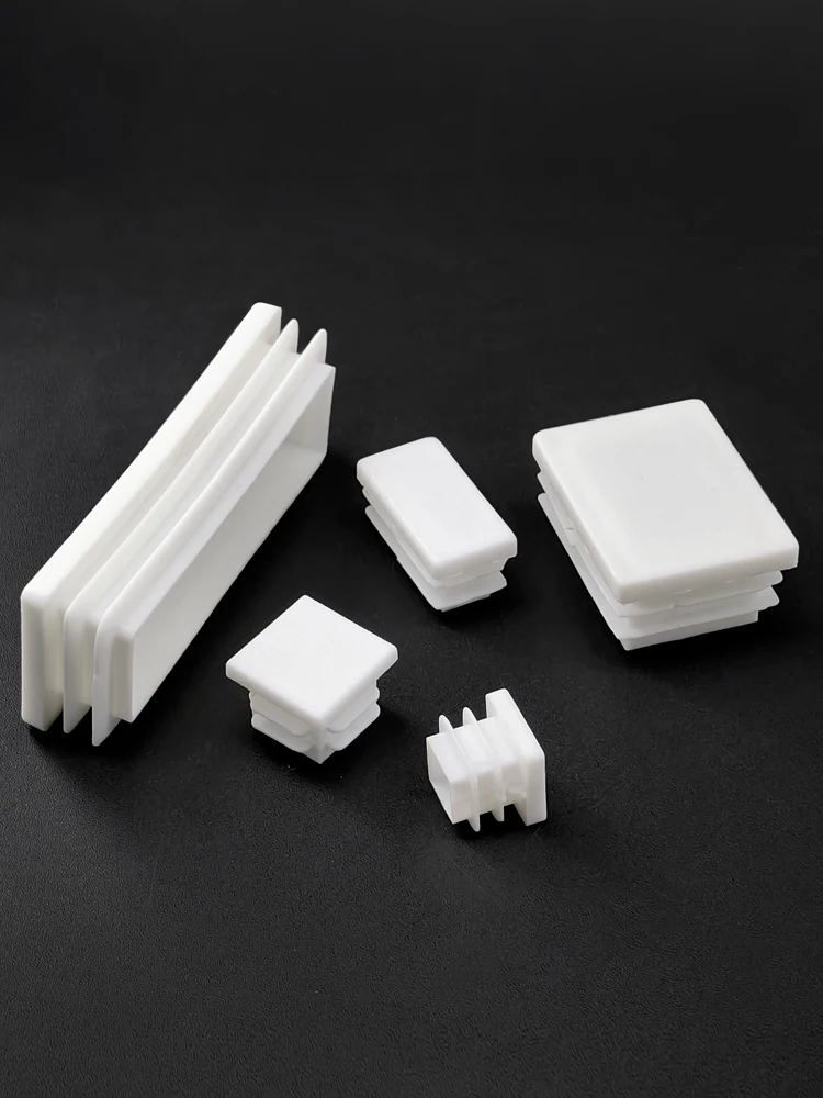 5/10/20Pcs White Rectangle/Square Blanking End Cap Table Leg Foot Pad Steel Pipe Insert Plug 13/15/16/19/20/25/30/32/35mm~200mm image 5