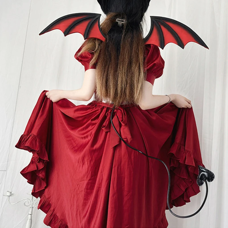 リトルデーモンスイートハートテールユニバーサルブラックバットテールウエストバンドアローハートスタイル調節可能なコスプレ衣装パーティーアクセサリー