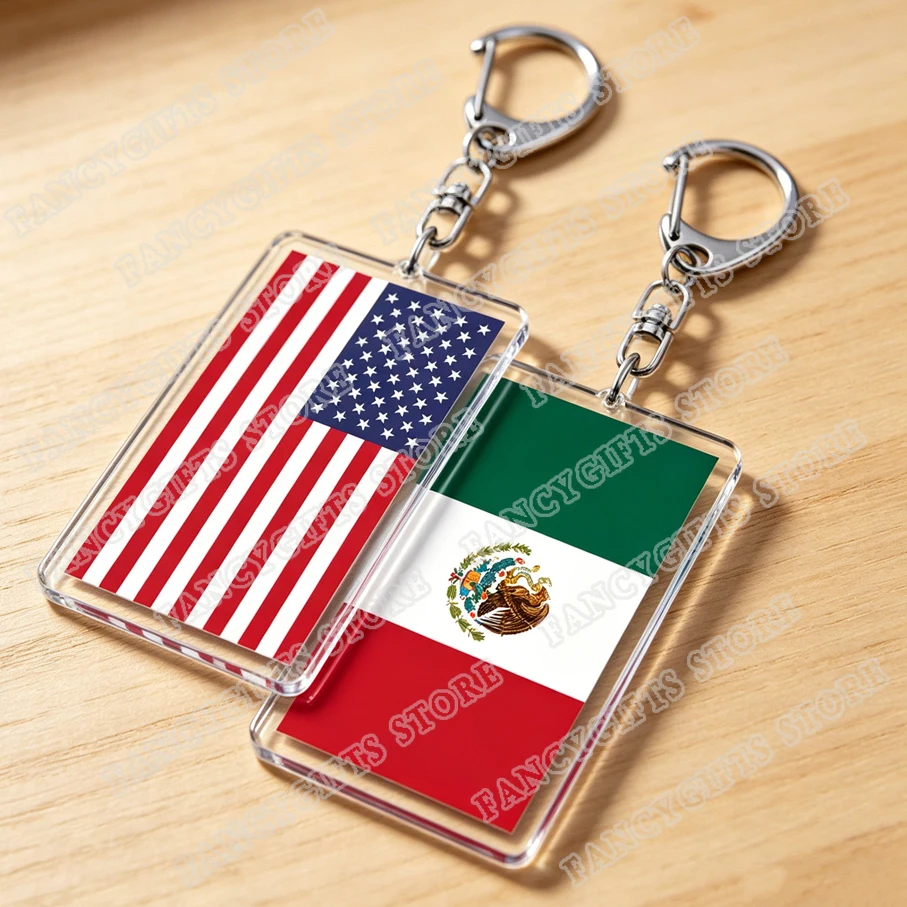 New Country Flags Keychains for Accessories Bag United States Mexico Spain Poland Russia France Chile Keyring Jewelry Fans Gifts