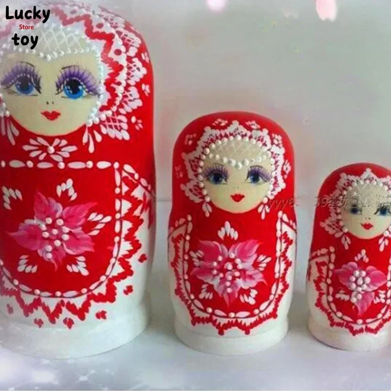 

6 Layer Mini Size Russian Dolls Dry Basswood Hand Painted Matryoshka Doll Nesting Wooden Toys no formaldehyde L50