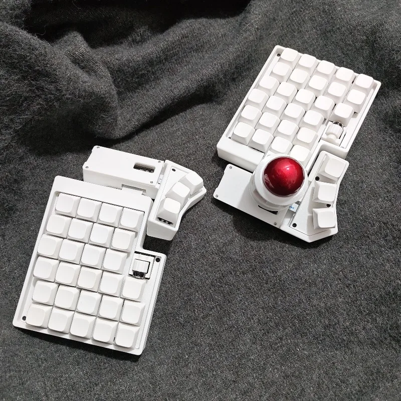 

CCK-BALL DIY Keyboard for Gamers: 4x6 Split Layout Hot-swap Dual-Mode ZMK & Adjustable Angle with smooth Roller Trackball