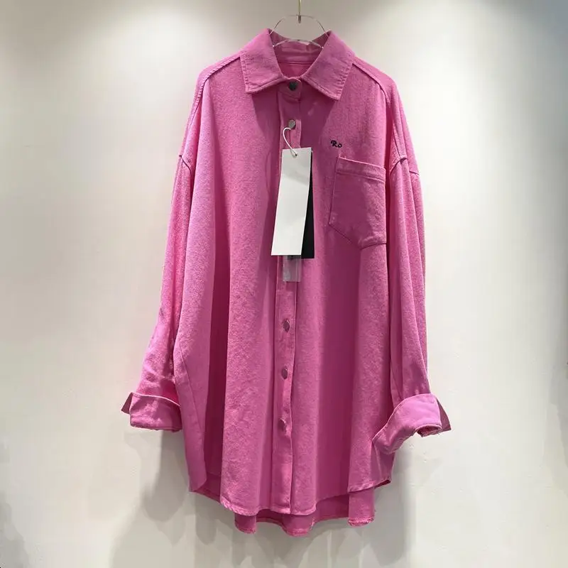 

Loose Fit Long Sve Denim irt for Men Autumn Winter plus Size Faionable Casual Sle Button Decoration No Iron Needed