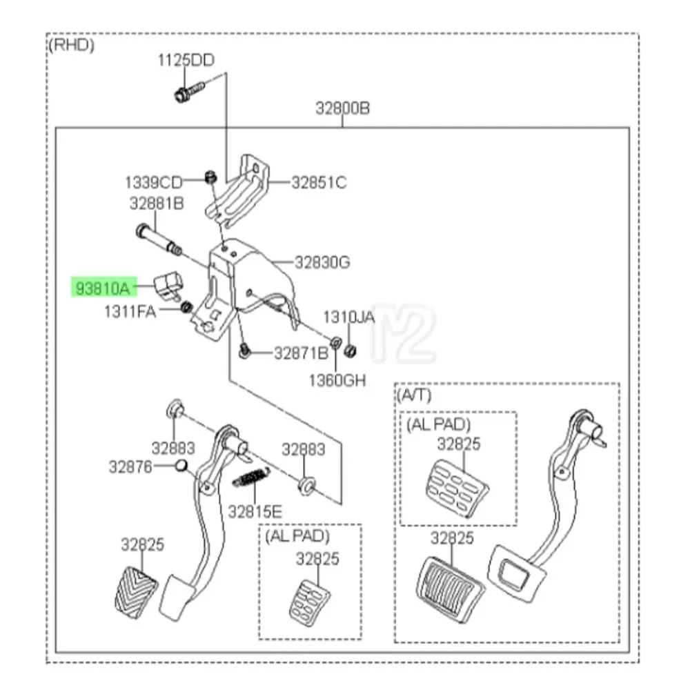 93810-3S000 Stop Lamp Switch Assembly For Hyundai Accent Elantra I10 Hb20 I30 I40 I45  Santa Fe Sonata Veloster 938103S000