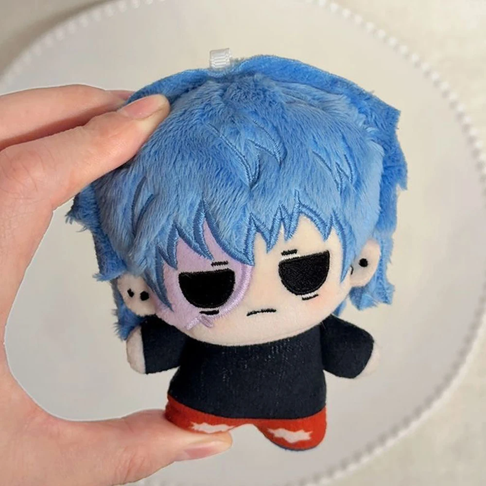 

10cm Super Cute Blue Hair Cartoon Anime Game Sally Character Face Sal Plush Toys Funny Keychain Bag Plushie Doll Pendant Decor