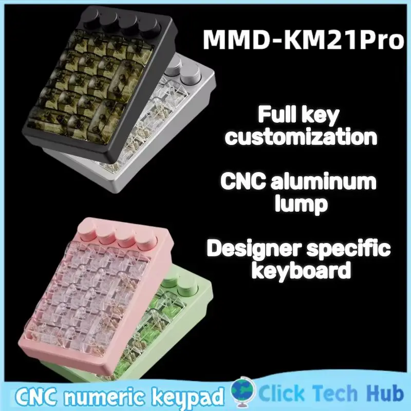 

Механическая клавиатура MMD с ЧПУ, 21-клавишная док-станция USB из алюминиевого сплава, дизайнерская полноклавишная проводная офисная игровая цифровая клавиатура
