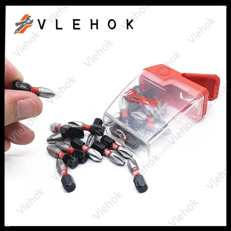 Milwaukee 4932430853 Shockwave PH2 25MM Scerwdriver Bits 25PCS Set Custom Engineered Steel Durable Sturdy Tool Accessory