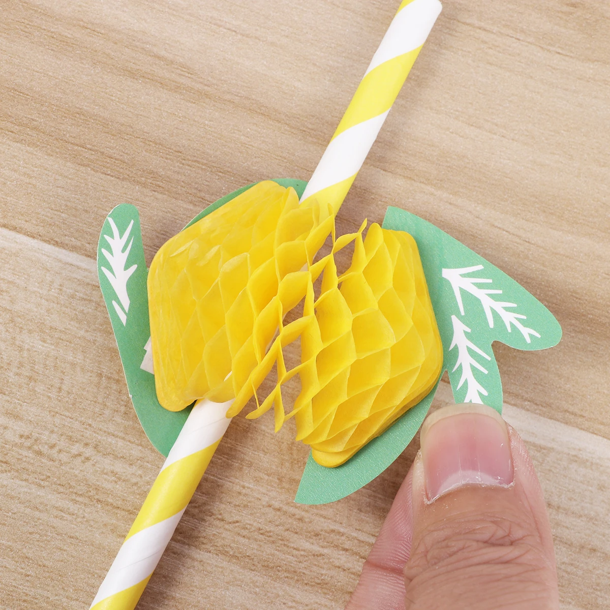 

25pcs Disposable Straws Lemon Honeycomb Ball Drinking Straws Fruits Design Drinking Pipettes for Coffee Tea