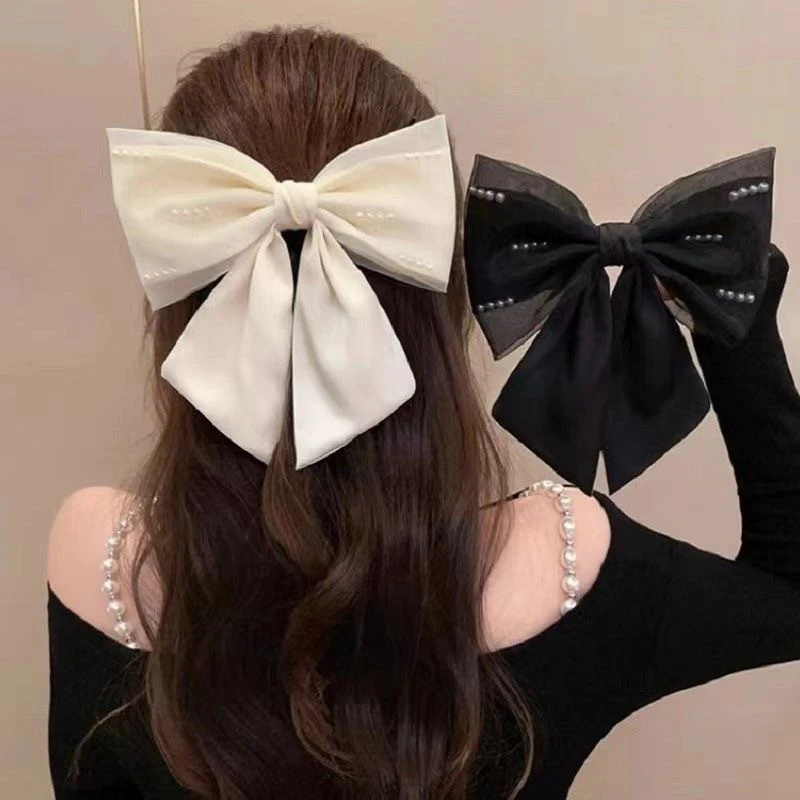 

Fashion Simple Pearl Bowkont Hair Clip For Women Girls Exquisite Wedding Hair Accessories Sweet Versatile Hair Clip Gifts