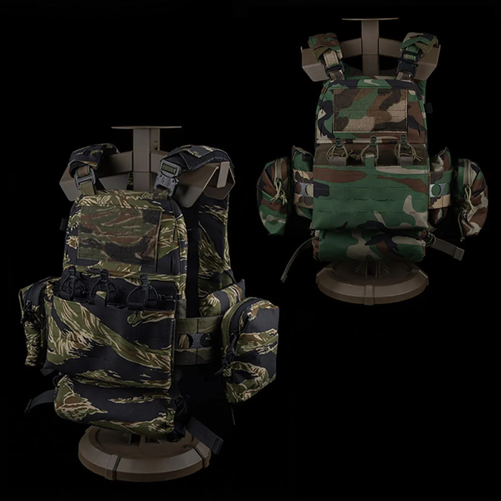 

Tactical Plate Carrier Set V5 FCPC Hunting Vest Ferro Style Tiger Pattern Camouflage MOLLE Shooting Airsoft Body Armor Equipment