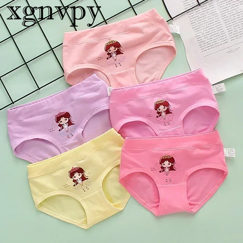 XGNVPY Breathable Girls Cotton Underwear Short Panties with Adorable Cartoon Design for Big and Small Children