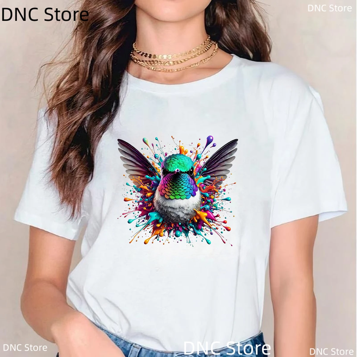 Watercolor Musical Heartbeat Graphic Trend Short Sleeve Fashion Summer Women Print T Shirt Female Casual Top Tshirts 90s Tee