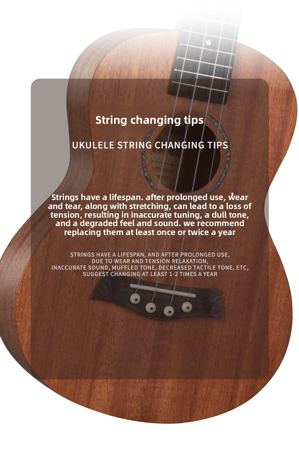 Hochwertige Ukulele-Saiten, Sopran-Konzert, Tenor-Carbon-Saiten für Ukulele, stabil, warm, heller Klang, reduzierte Fingergeräusche – Detail 6