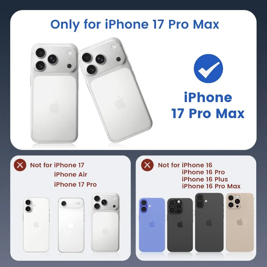 iPhone 17 Pro Max用ケース（プライバシー保護フィルム付き）【取り外し可能なボタン付き】MagSafe対応 半透明マット