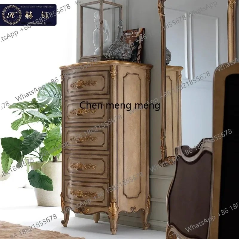 

Отличная скидка! Европейский комод из массива дерева, французский ретро-шкаф, многофункциональный декоративный шкафчик с золотым покрытием.