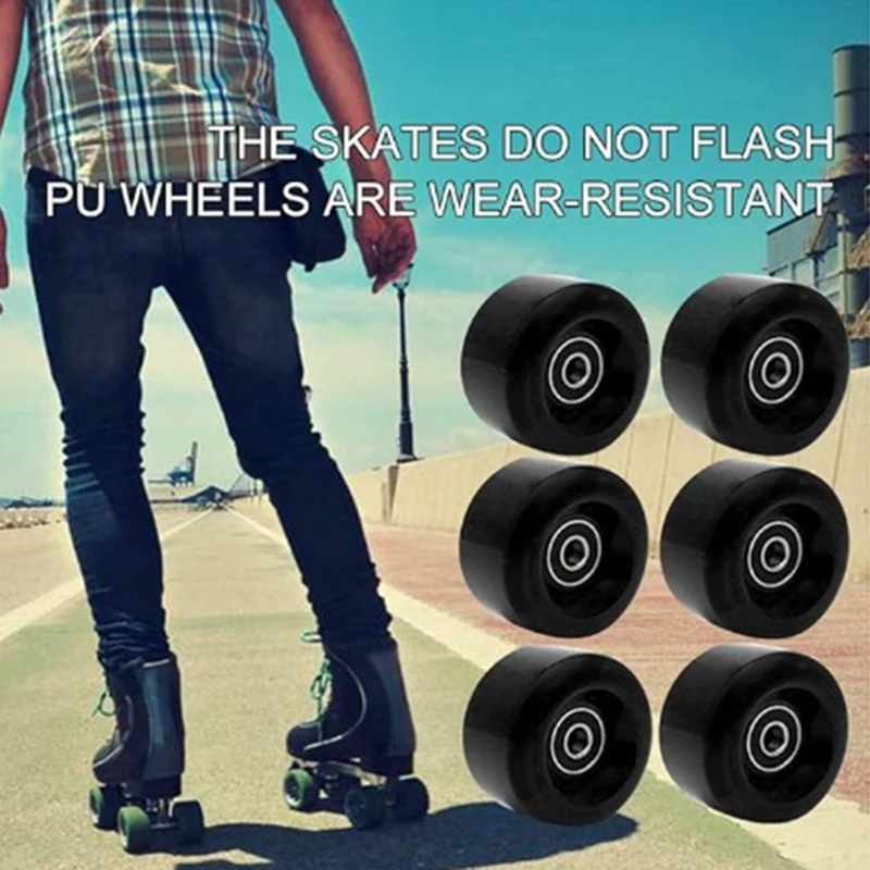 Roller Skate Wheels Double Row Roller Skates Four-Wheel Inline Skates Ice Skates PU High Elastic Wheels Tire Set