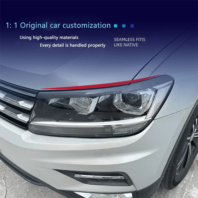 

Подходит для моделей Volkswagen Tiguan Tiguan MK2 2017-2020, с накладкой на переднюю фару и аксессуарами для модификации экстерьера.