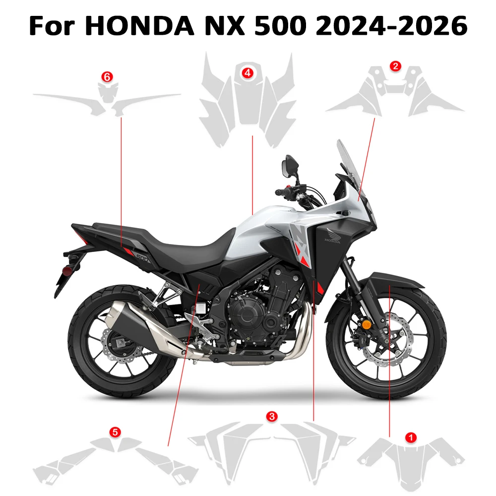 NX 500 Accessories PPF Motorcycle Invisible Cover ﻿For Honda NX500 2024 2025 2026 TPU Anti-scratch Protective Film Full Set