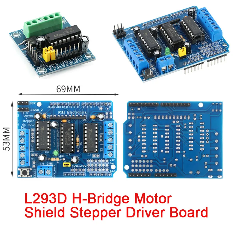 L293D L293 H-Bridge Motor Shield Stepper Driver Board Control Module Motor Drive Expansion Board for Arduino Mega2560
