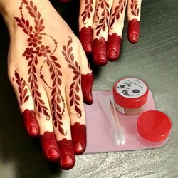 Natural Plant Henna Nail Dyeing Powder Wine Red Black With Tools Nail Shine Powder Nail Art lasting Natural color 20g