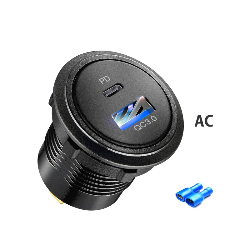 Fast usb charger type c built-in car 12v automotive usb socket for audi 8l a8 r8 a6 a3 a4 a5 a6 a6 c5  accessories