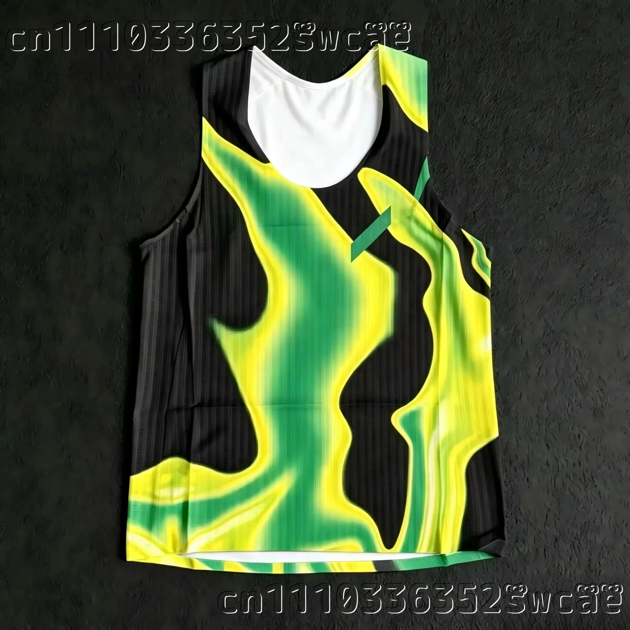 Wellenmuster-Lauf-Tanktop, atmungsaktives Mesh-Sportshirt, ärmelloses Shirt für Fitness, Marathon-Training, Familien-Set – Detail 11