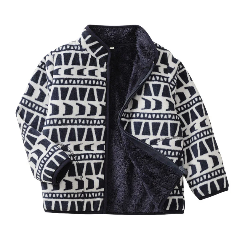 

2-8T All Printed Children Clothing for Boys Girls Winter Fleece Jackets Zipper Cute Clothes Hot Selling Thick Baby Coats