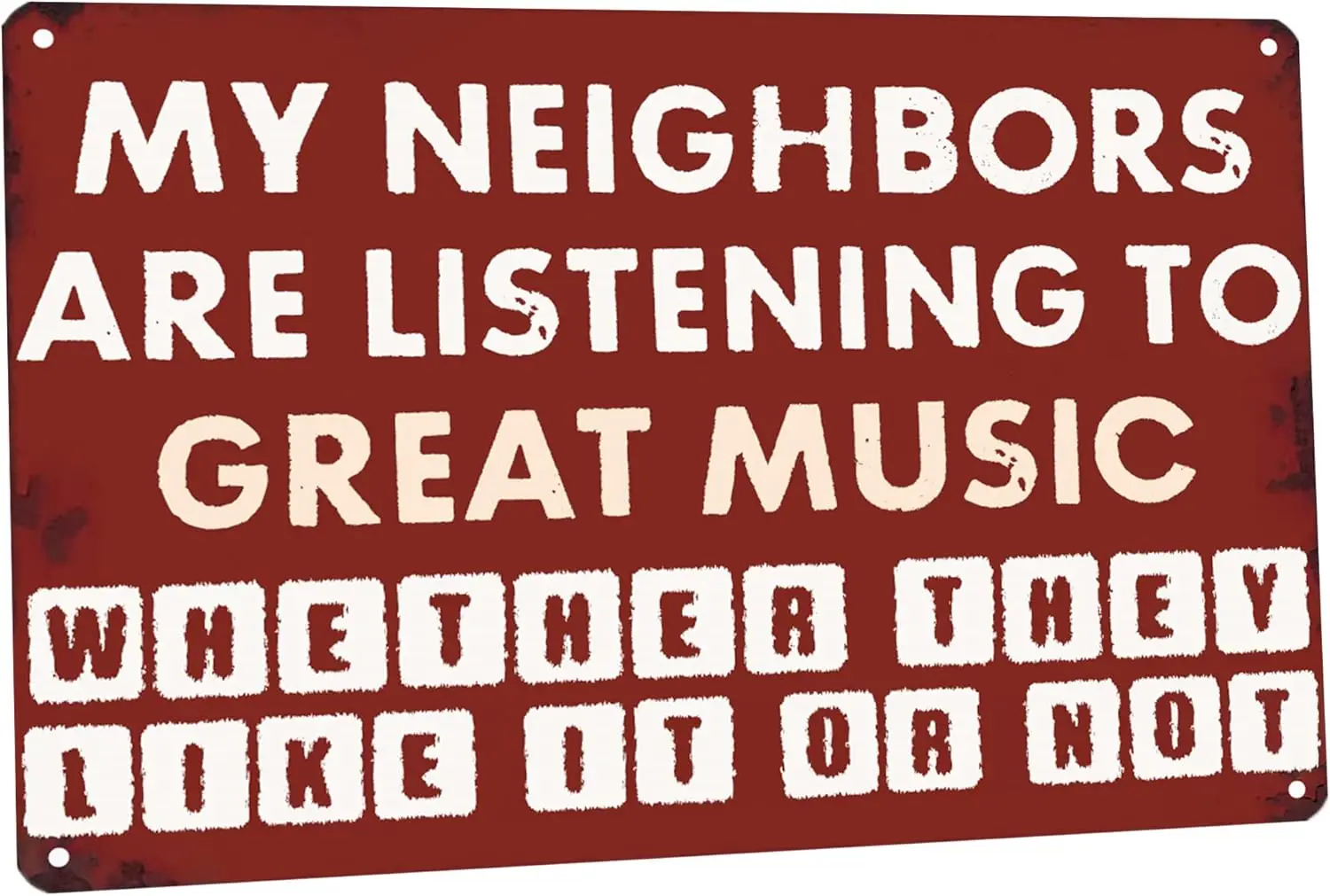 Decor ; Funny Vintage Tin Signs Retro Metal Signs For Home Wall, Backyard, Cafes, Bar, Man Cave - My Neighbors Are Listening To