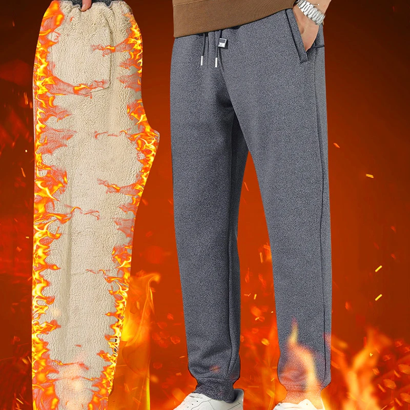 

2023 Winter Wool Pants Men's Lamb Wool Warm Thick Casual Warm Sports Pants Men's Long Pants Men's Jogging Pants
