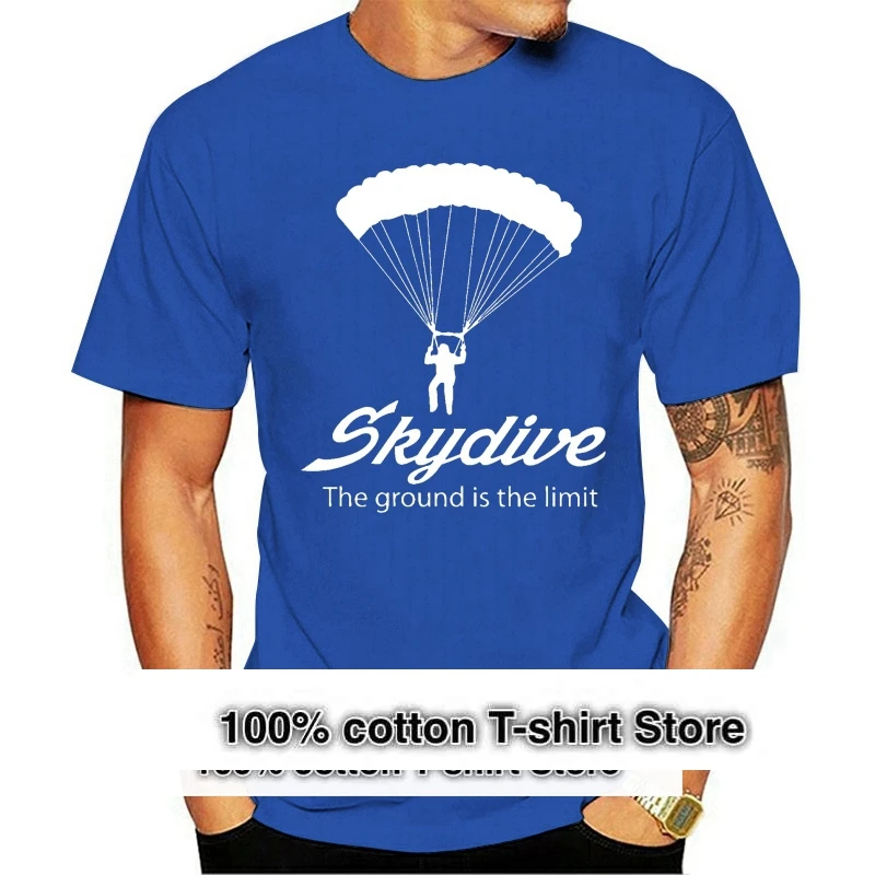 

Футболка Skydive The Ground's The Limit Skydiving S Высокое качество 100% хлопок Мужские футболки с короткими рукавами