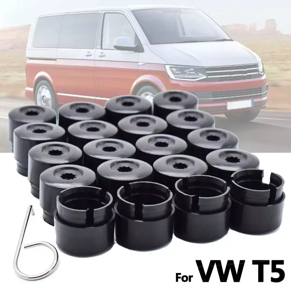 

20Pcs Wheel Nut Bolt Head Covers Caps 19mm Black + Tool For VW Transporter T5 T6 2003 2004 2005 2006 2007 2008-2020 Car