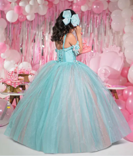 Gaun Mini Quinceanera kustom gaun pesta Meksiko gaun gadis bunga mutiara Tulle untuk gaun kontes Charro pernikahan bayi