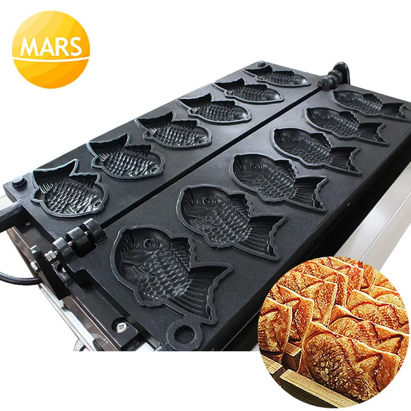 Fabricante de bolo de peixe taiyaki elétrica máquina de alta qualidade não-vara de peixe-estilo waffle fabricantes cone baker