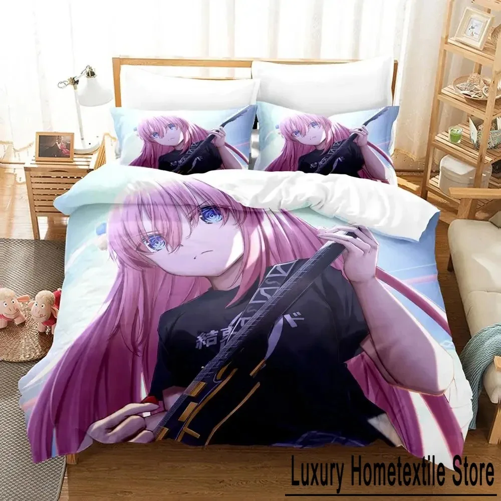 New Gotou Hitori Bedding Set Single Twin Full Queen King Size Bed Set Adult Kid Bedroom Duvet cover Sets Anime parure de lit Bed