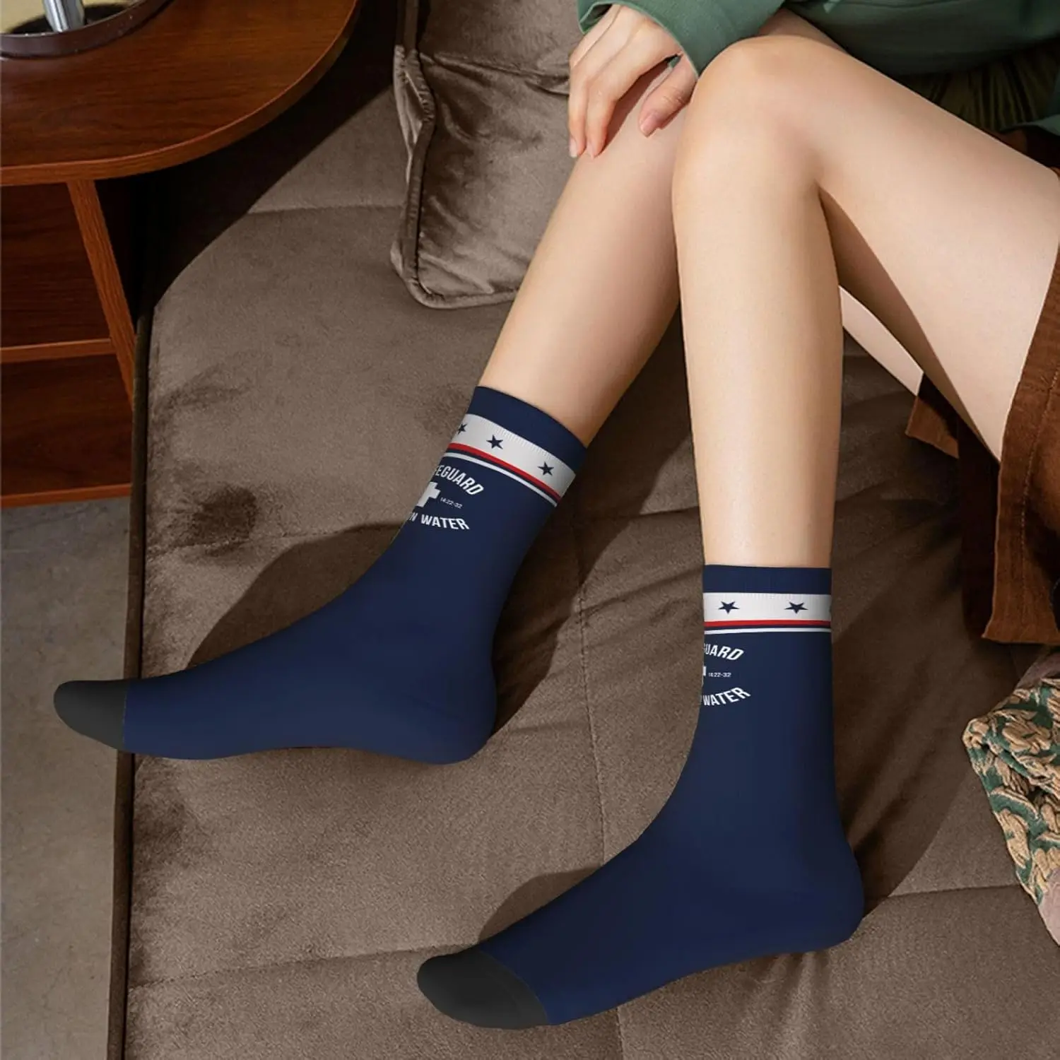 私のライフガードは水の上を歩く マタイア 14:22-32 イエス クロス ギフト メンズ ロングソックス アスレチック ランニング スポーツソックス 女性用