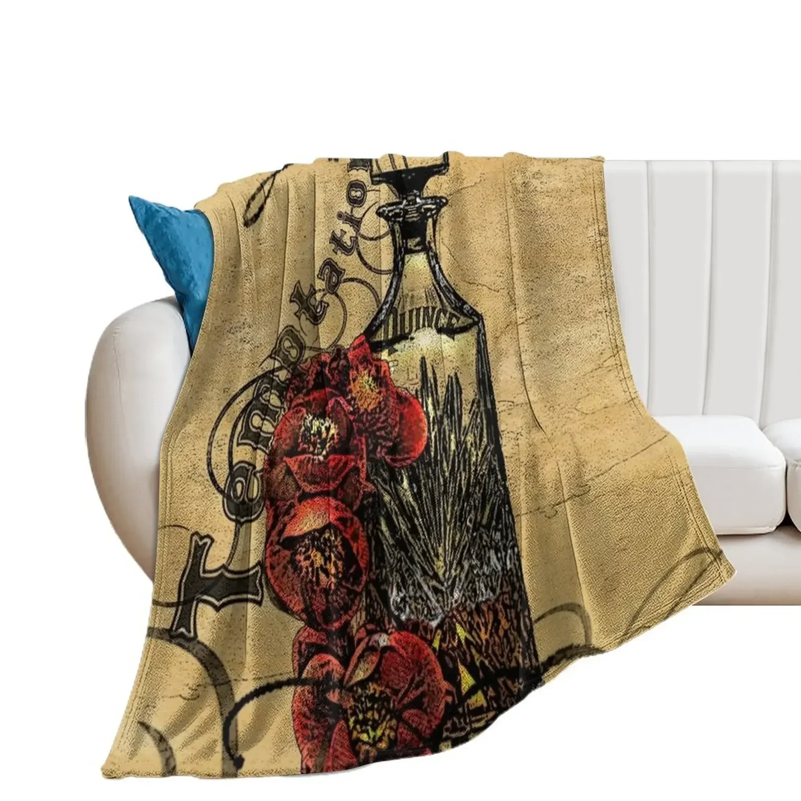 

Flower Of Temptation: Quince Throw Blanket Decorative Sofas Nap Giant Sofa Blankets