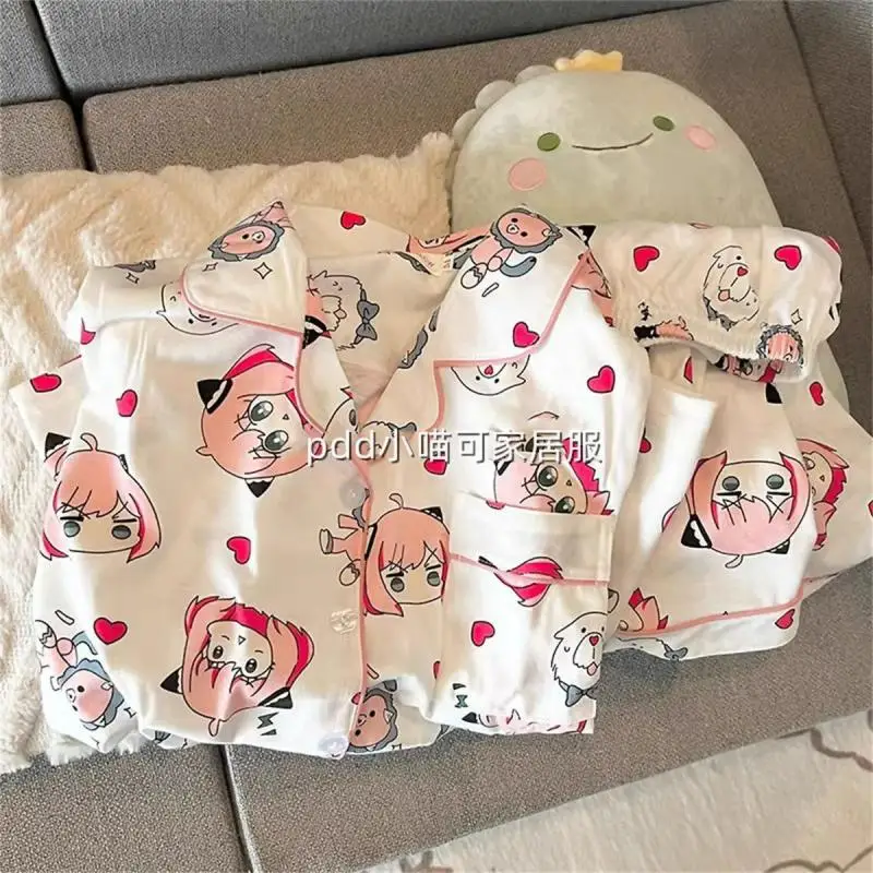 Spy Family Anya Forger Pajamas Cartoon Summer Pajamas Student Short Sleeved Shorts Pajamas Loungewear Outwear Home Furnishing