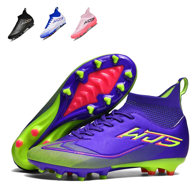 

Training Men Soccer Shoes Society Cleats Professional Football Shoes Indoor Non-Slip Football Field Boots High Cut Sneaker