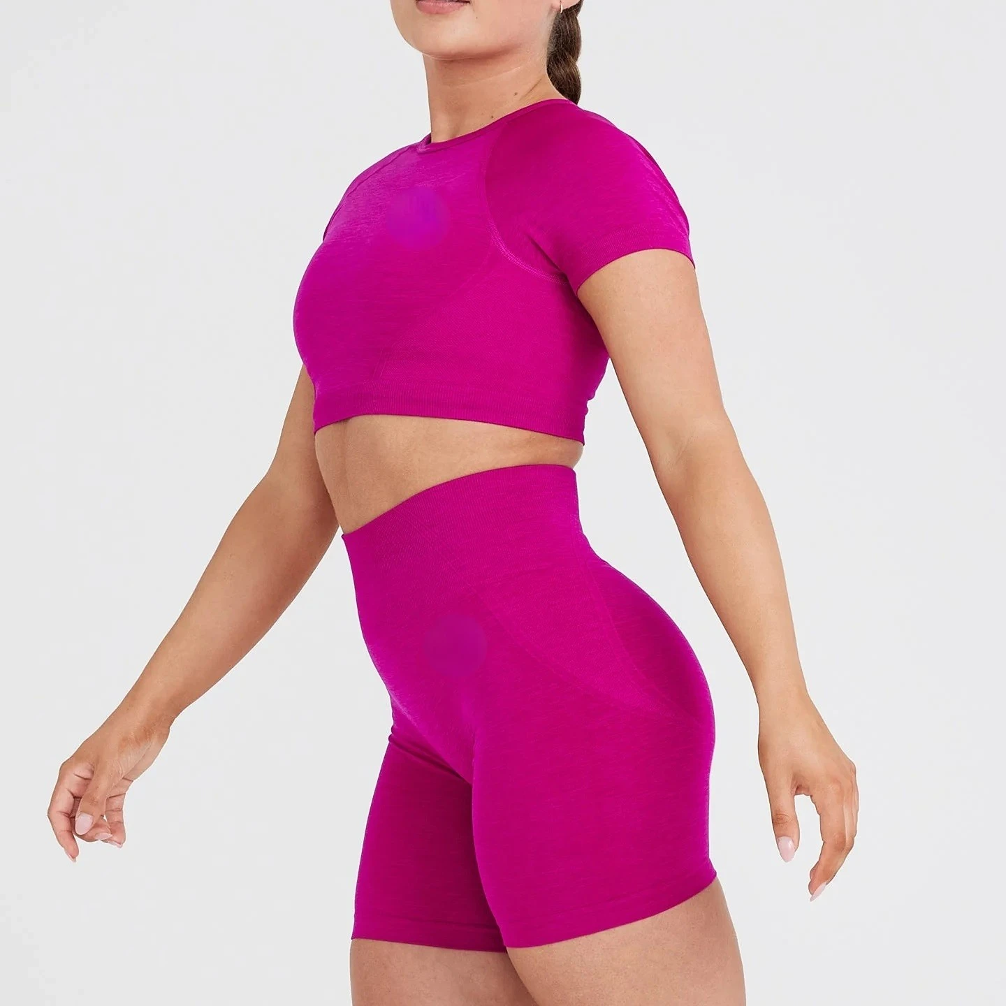 Conjunto de Yoga sin costuras para mujer, ropa deportiva sin esfuerzo, Sujetador deportivo de cintura alta, chándal corto para gimnasio y Fitness, 2