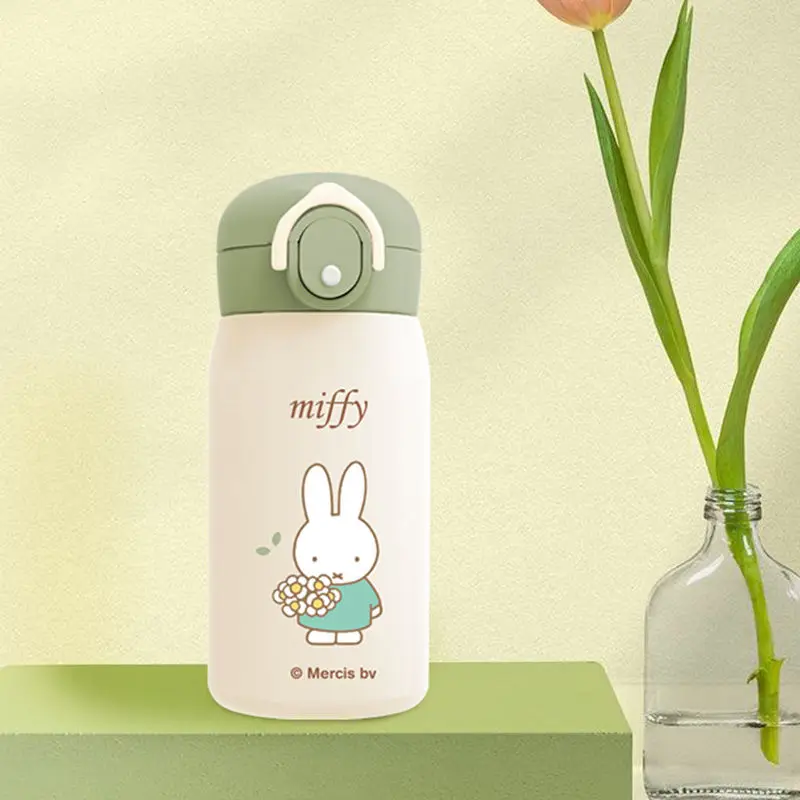 

Kawaii Miffy Rabbit Cute 320ml Insulated Cup Bounce Cover Compact and Portable 316 Stainless Steel Insulated Cup Children's Gift