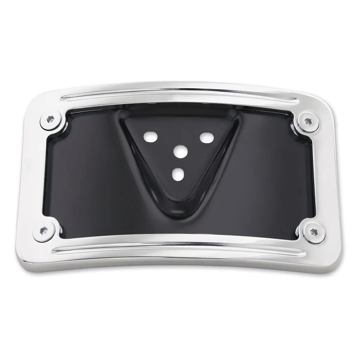 lack Curved Laydown License Plate Mount Bracket For Harley 3 Hole Dyna Sportster Mount