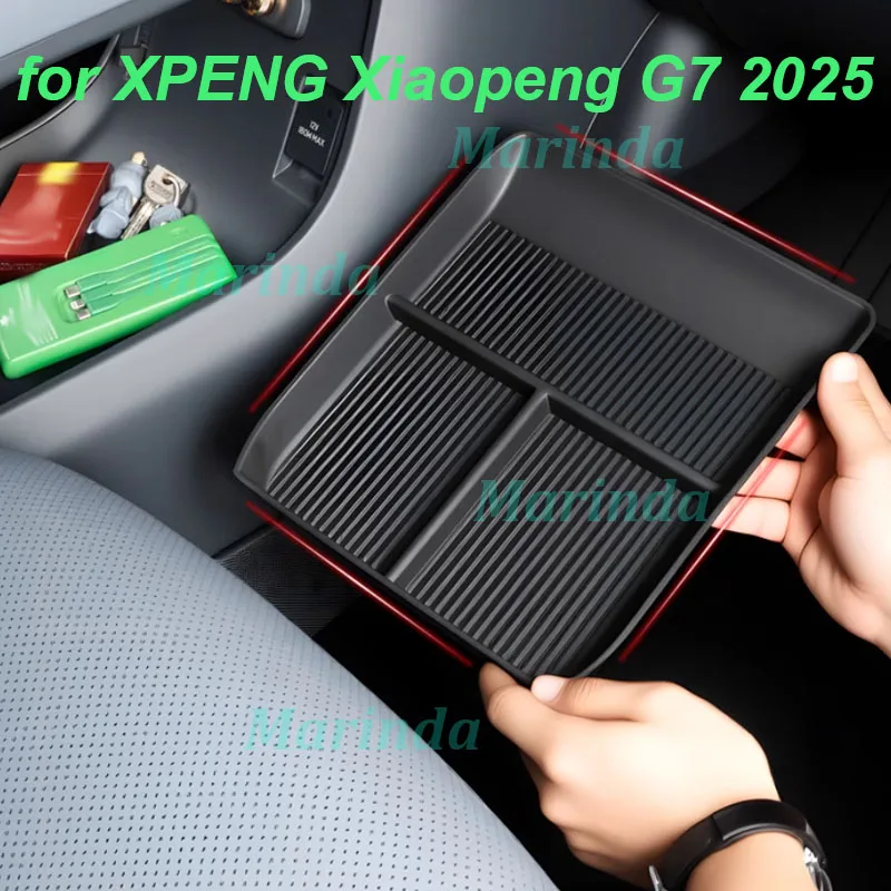 

Car Under Central Console Storage Box for XPENG Xiaopeng G7 2025 Under Armrest TPE Tidying Box Interior Accessories