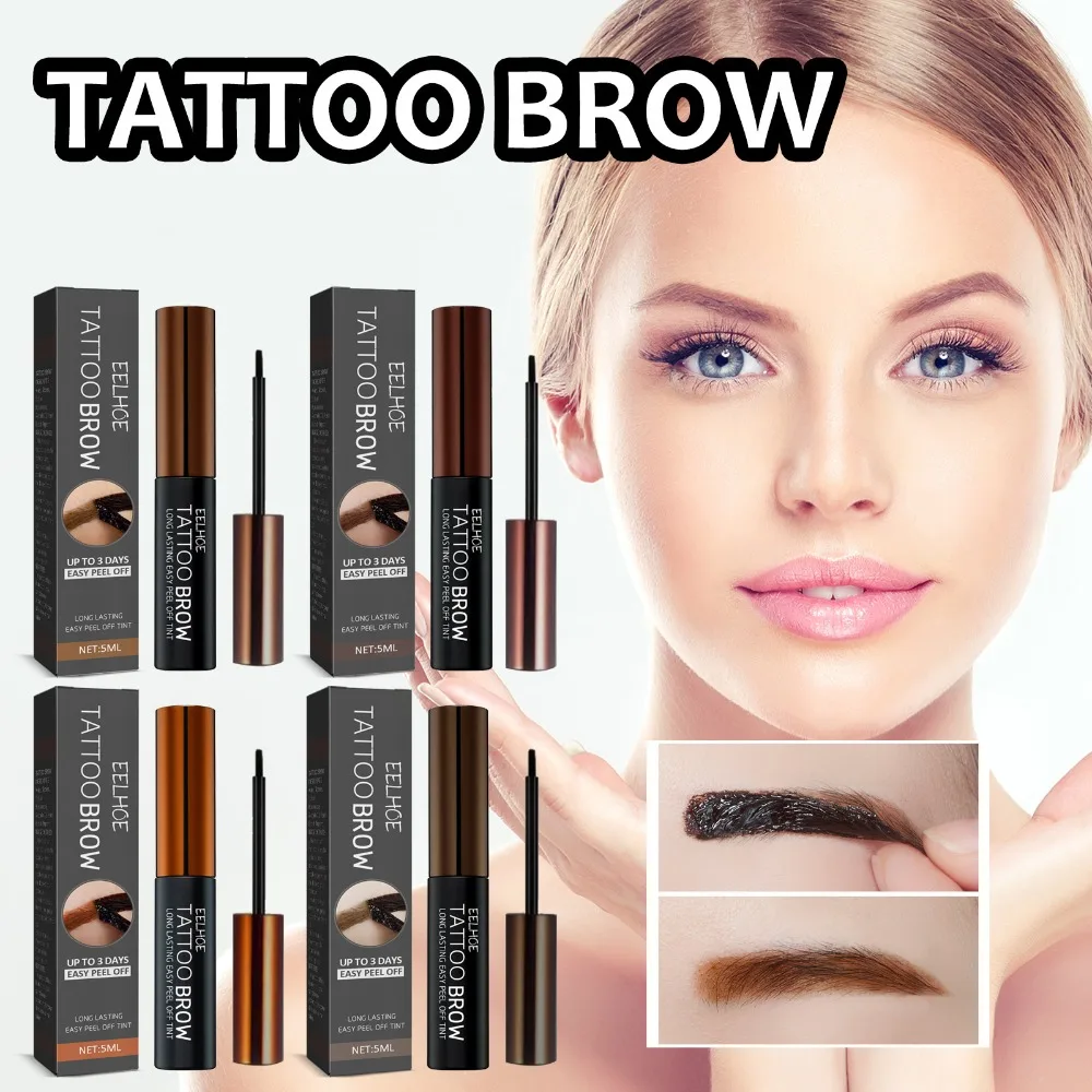 Nero Marrone Peel-off Gel per sopracciglia Tinta Trucco Impermeabile Durata Eye Brow Enhancers Gel liquido Strappo Indossare Facile tatuaggio naturale per sopracciglia