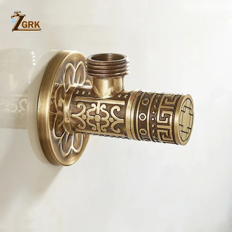 ZGRK Brass Water Valve Water Control Antique Filling Valve Toilet Accessories Water Check Valve Sewer Toilet Fittings