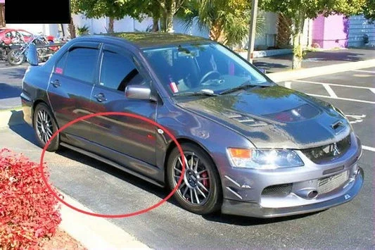 Car-styling Damd Style Carbon Fiber Side Skirt Extension Glossy Finish Door Step Panel Fit For Mitsubishi Evolution EVO 7 8 9 - view 6