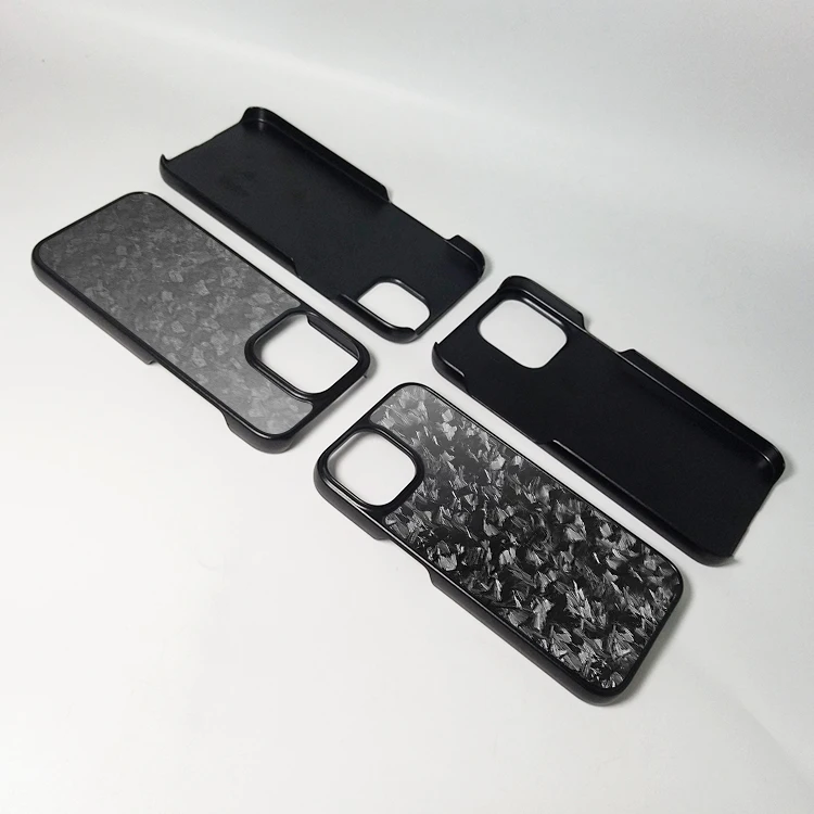 High quality luxury for iphone cover case minimalist design tpu shockproof protector forged black carbon fiber mobile phone case