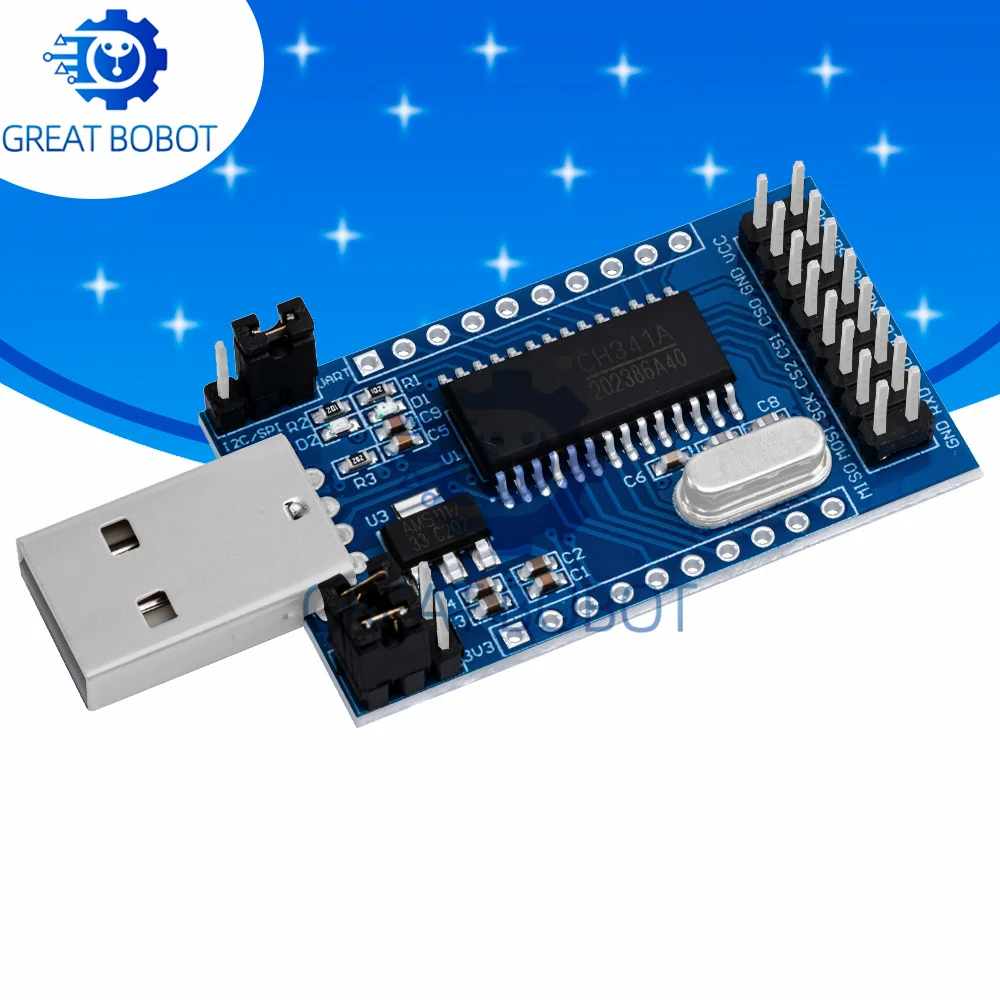 BS CH341A USB Programmer Module USB to UART I2C SPI IIC Parallel Port Converter with Indicator Lamp