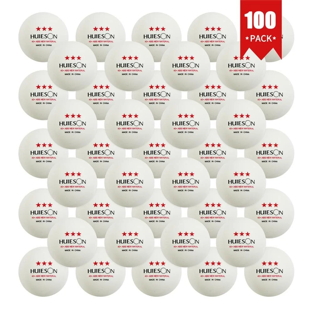 Huieson Three-Star Level Table Tennis Balls 40+mm New Material ABS 50 100 PCS Training Ping Pong Balls 2.8g White Yellow