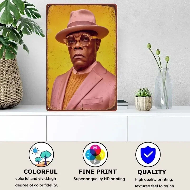 Samuel L Jackson Art Vintage Home Decor Items Tin Metal Sign Custom Man Cave Garage Bar Decoration Decor for Room Retro Poster