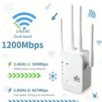 New 1200Mbps Wireless Extender WiFi Booster WiFi Repeater 5G 2.4G Dual-band Network Amplifier Long Range Signal WiFi Router Home